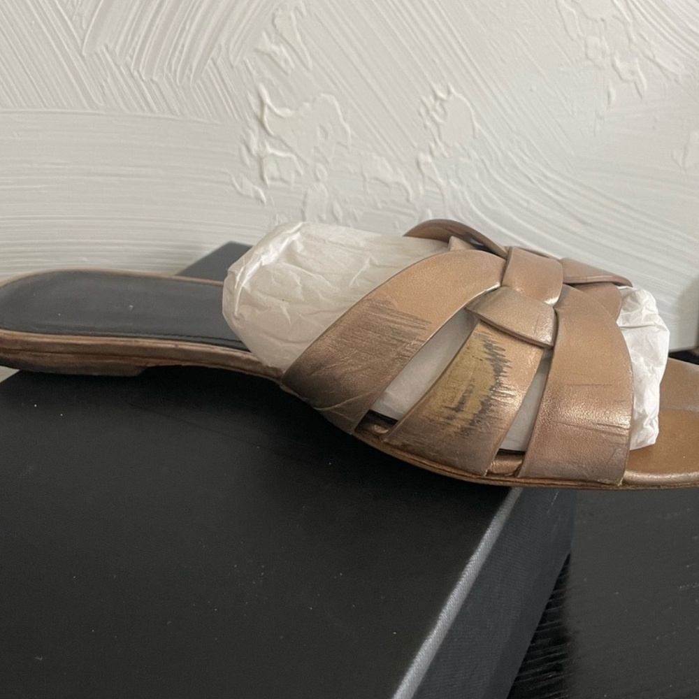 Saint Laurent Metallic Sandals - Picture 4 of 13
